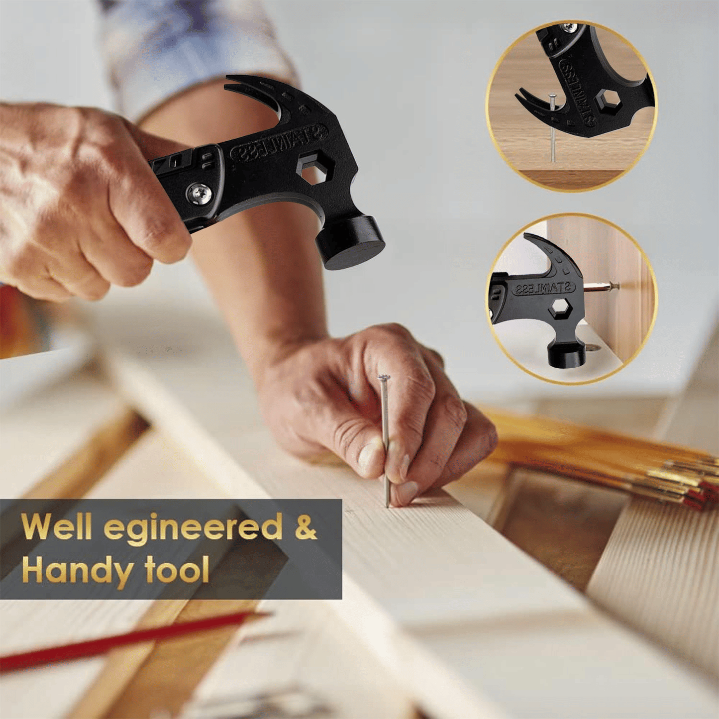 12 in 1 Multitool Camping Hammer Portable Survival Gear Tool