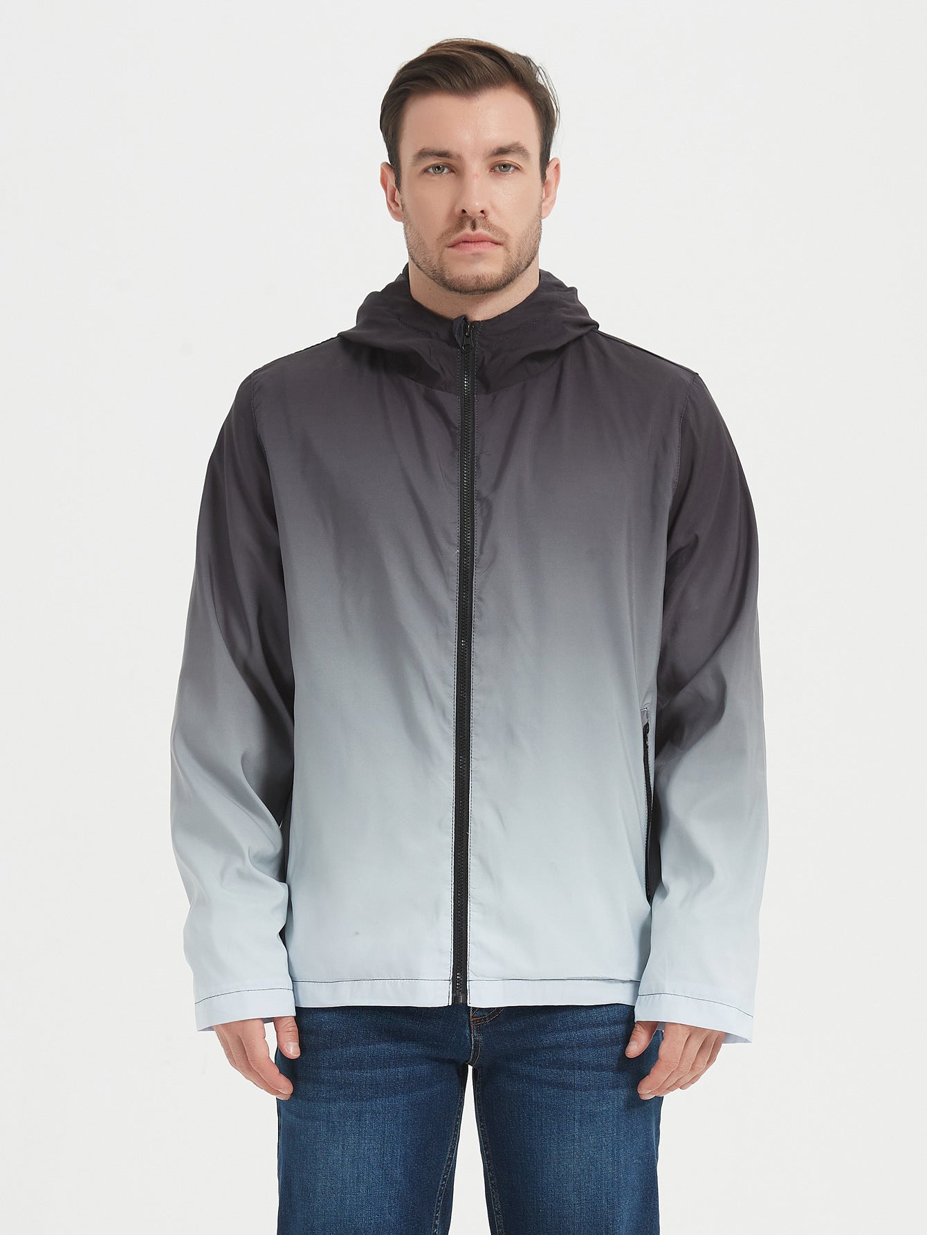 Men Hooded Raincoat Outdoor Windproof Waterproof Mountaineering Shell Jacket