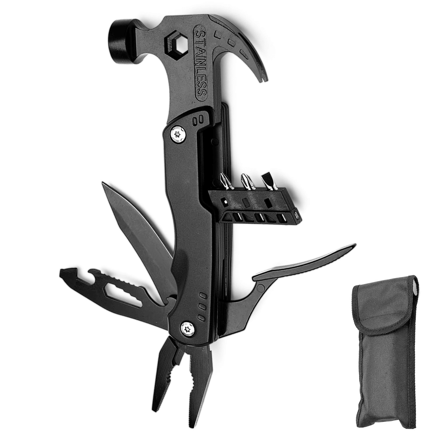 12 in 1 Multitool Camping Hammer Portable Survival Gear Tool