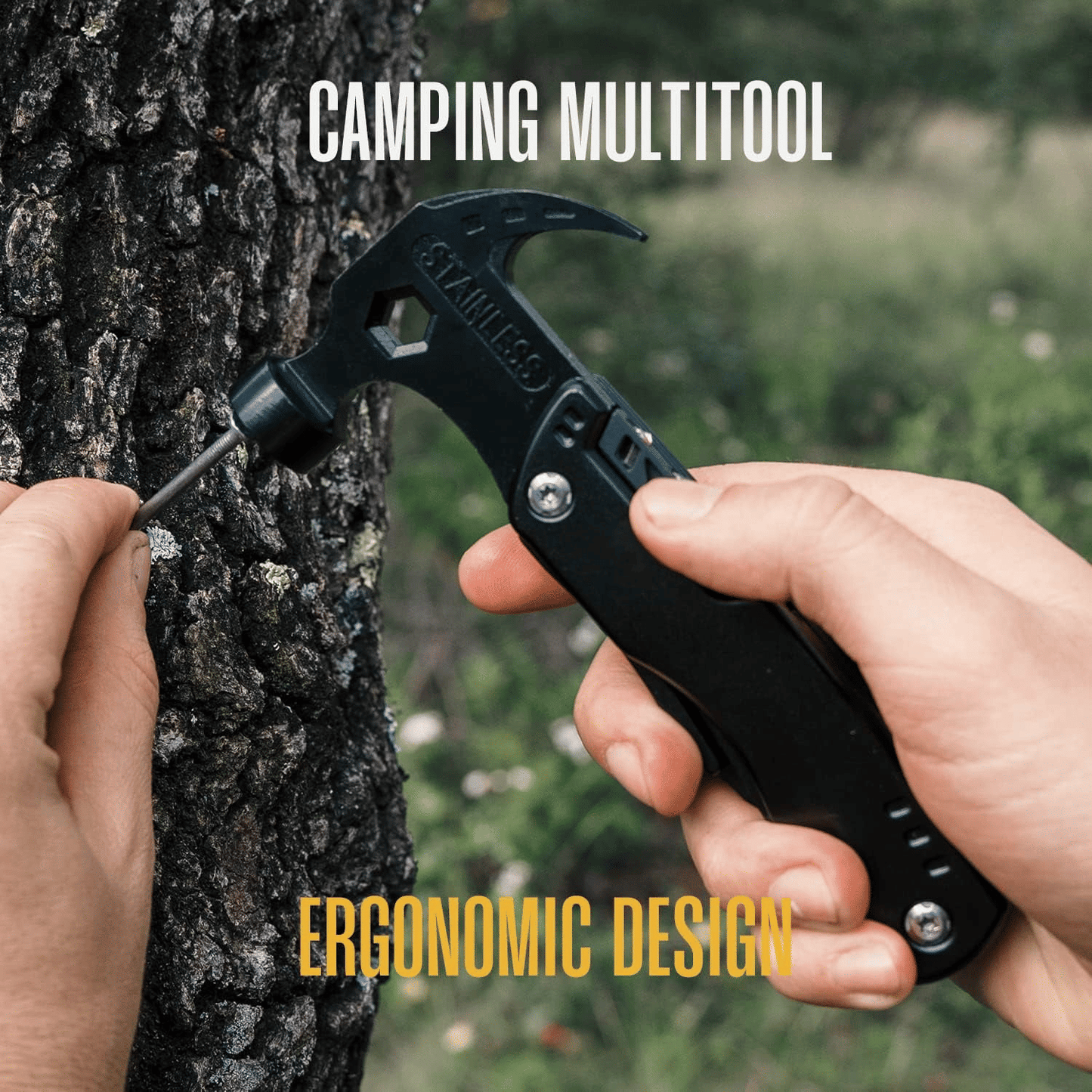 12 in 1 Multitool Camping Hammer Portable Survival Gear Tool