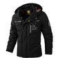 Men Hooded Parka Jacket Warm Windproof Multiple Pockets Outdoor