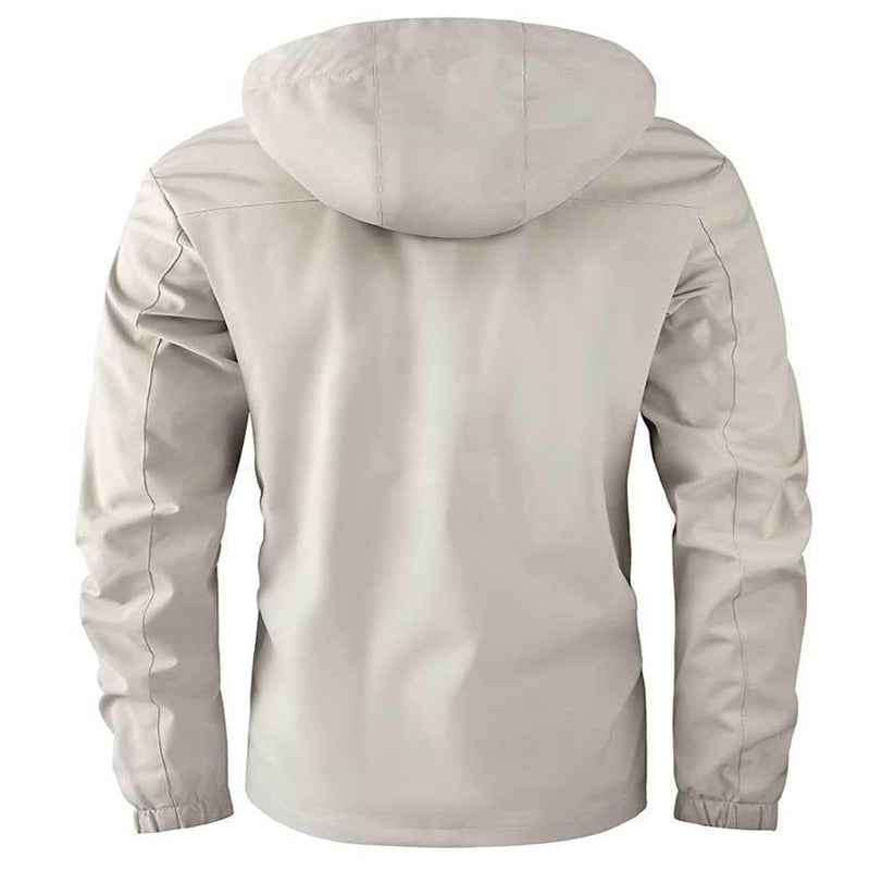 Men Hooded Parka Jacket Warm Windproof Multiple Pockets Outdoor