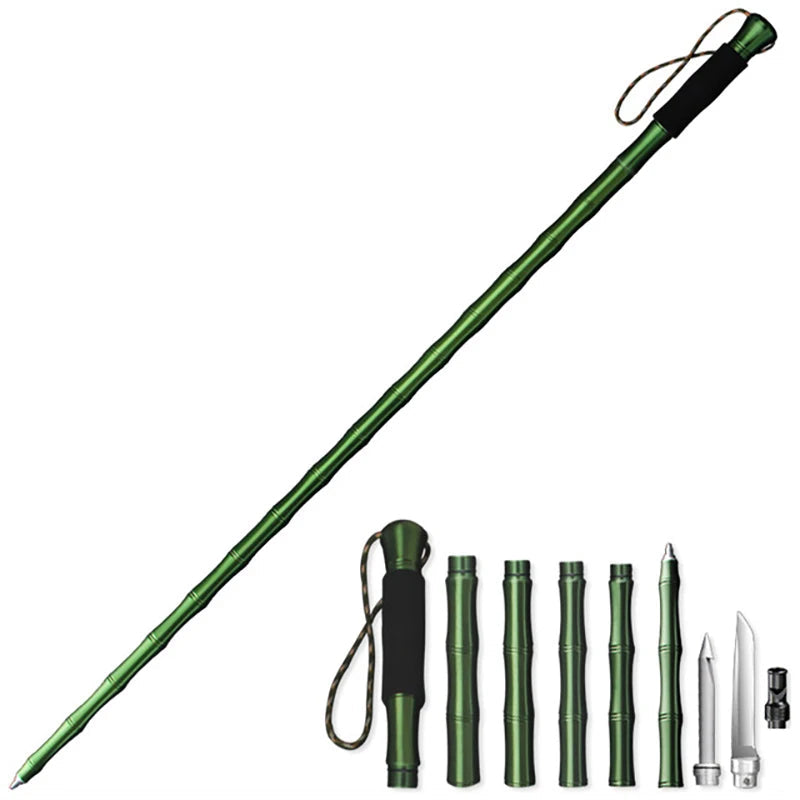 Outdoor Tactical Walking Stick Folding Alpenstock Hiking Camping Tool