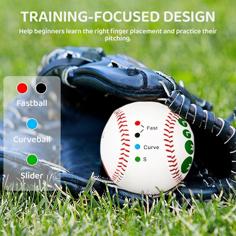 9 Inch Training Baseball With Finger Placement Markers Pitching Aid