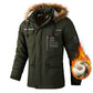 Men Hooded Parka Jacket Warm Windproof Multiple Pockets Outdoor