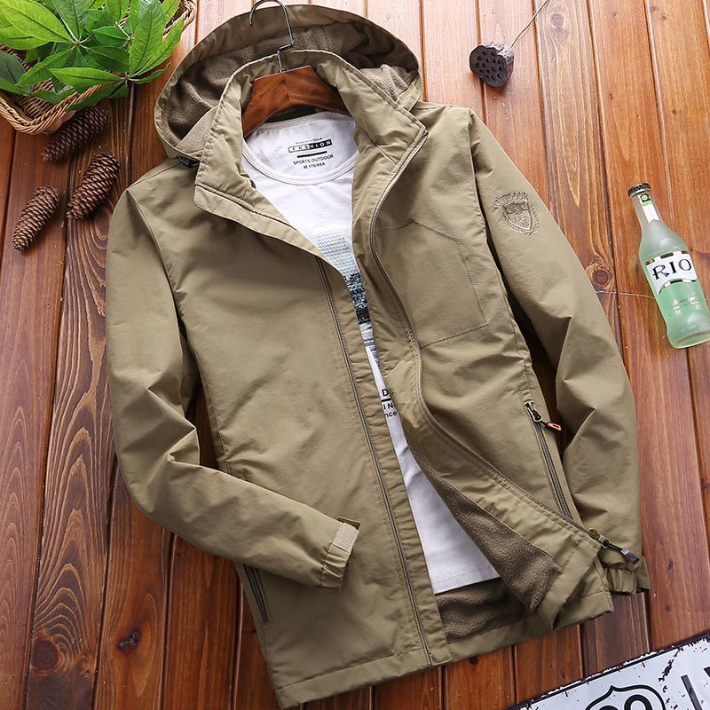 Men Autumn Winter Outdoor Mountaineering Suit Velvet Casual Jacket
