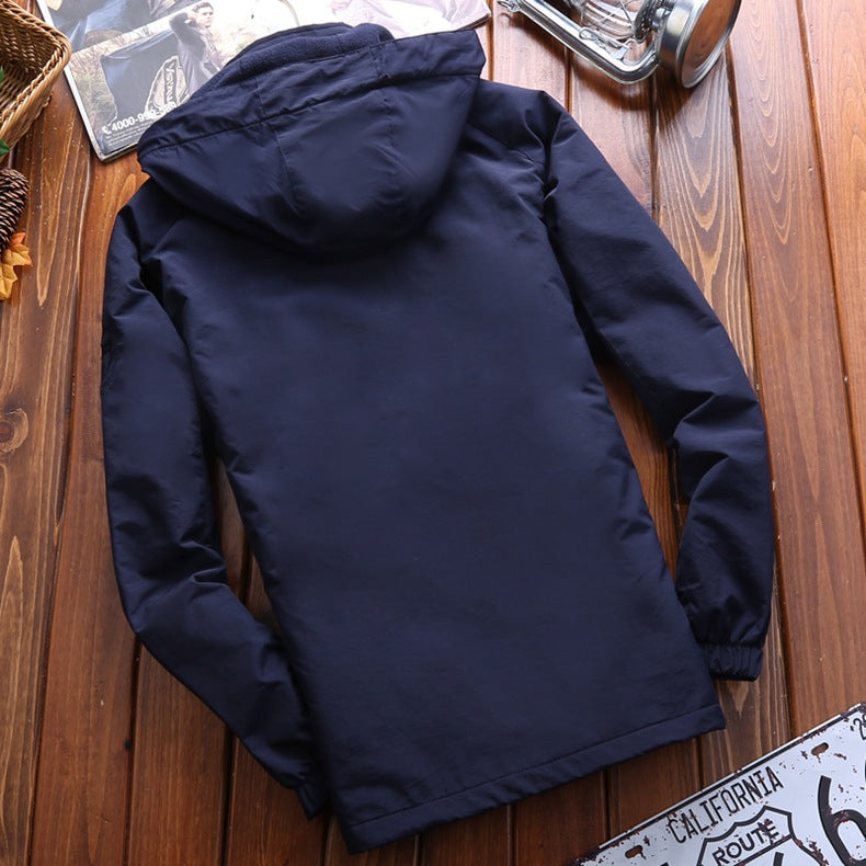 Men Autumn Winter Outdoor Mountaineering Suit Velvet Casual Jacket