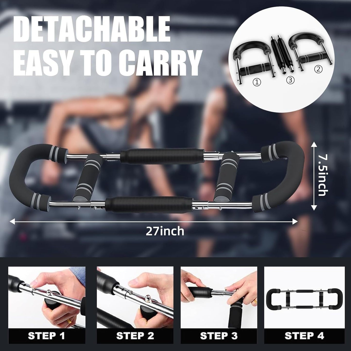 Adjustable Arm Strength Trainer U Shape Chest Muscle Fitness Equipment