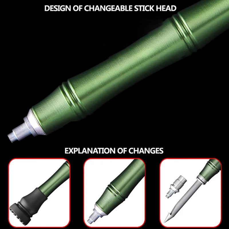Outdoor Tactical Walking Stick Folding Alpenstock Hiking Camping Tool