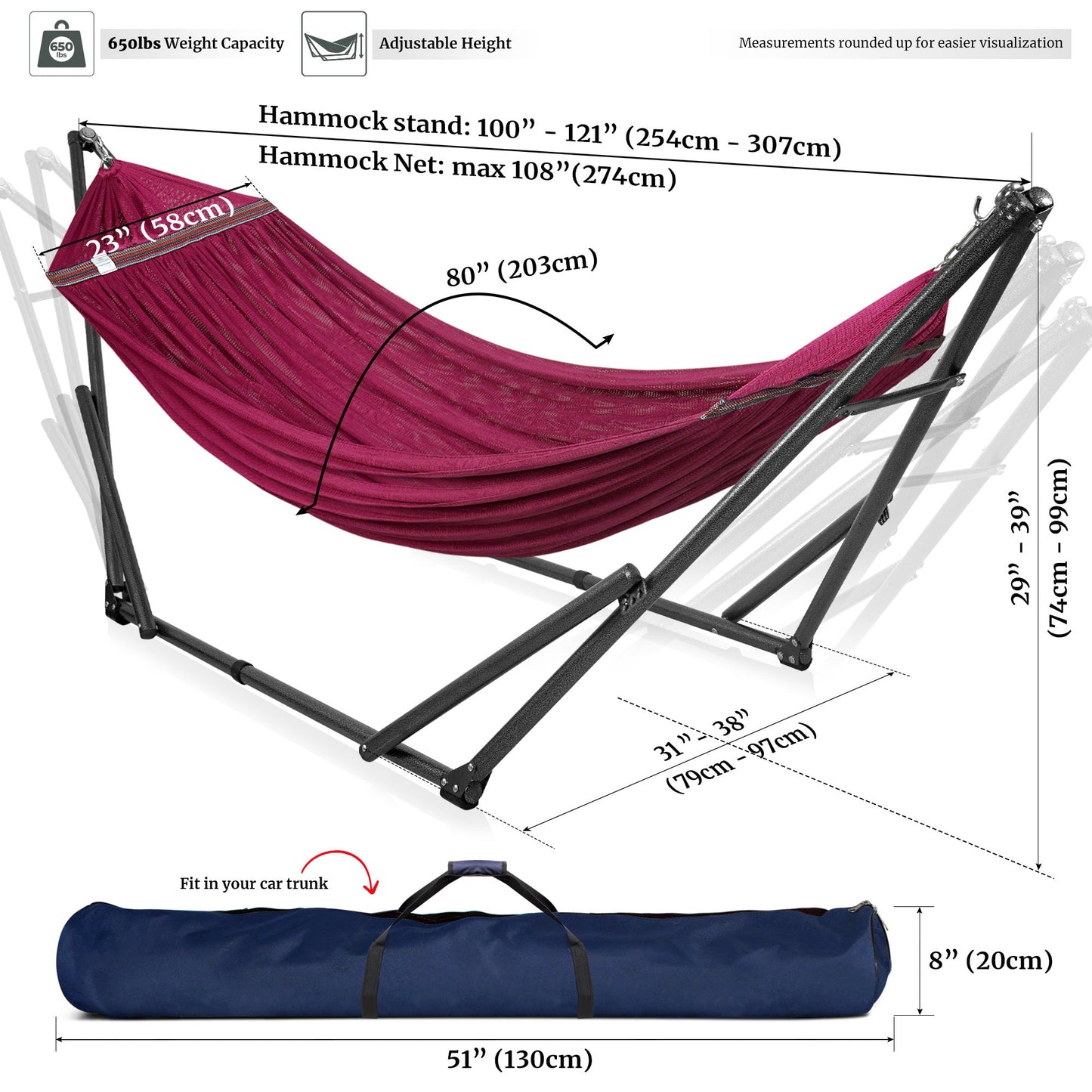 Universal Hammock With Medium Stand Outdoor Relaxation SetAbout the Product: