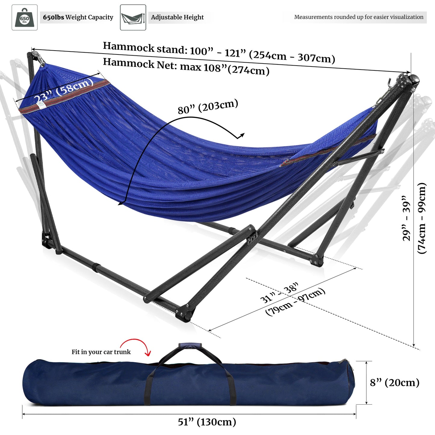 Universal Hammock With Medium Stand Outdoor Relaxation SetAbout the Product: