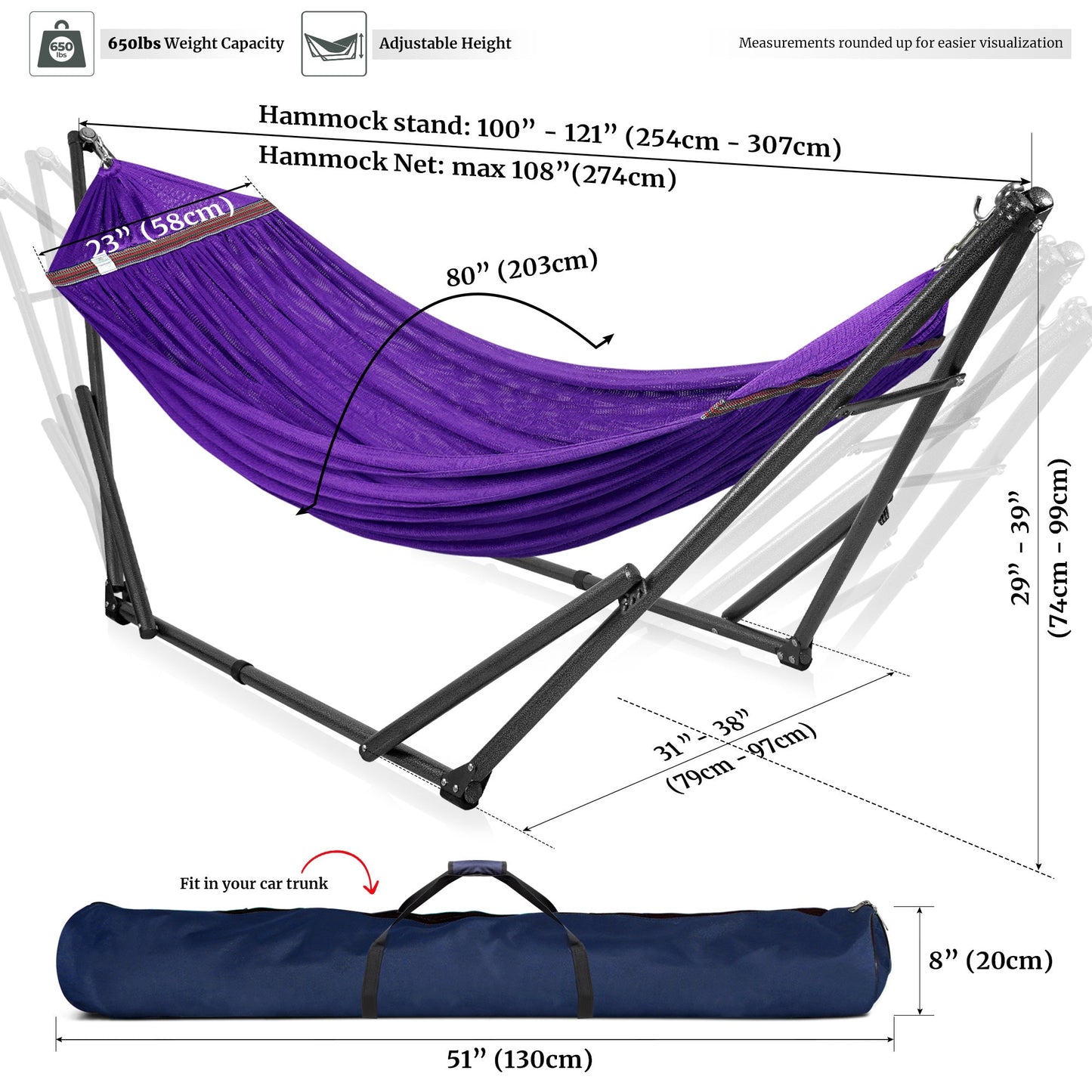 Universal Hammock With Medium Stand Outdoor Relaxation SetAbout the Product: