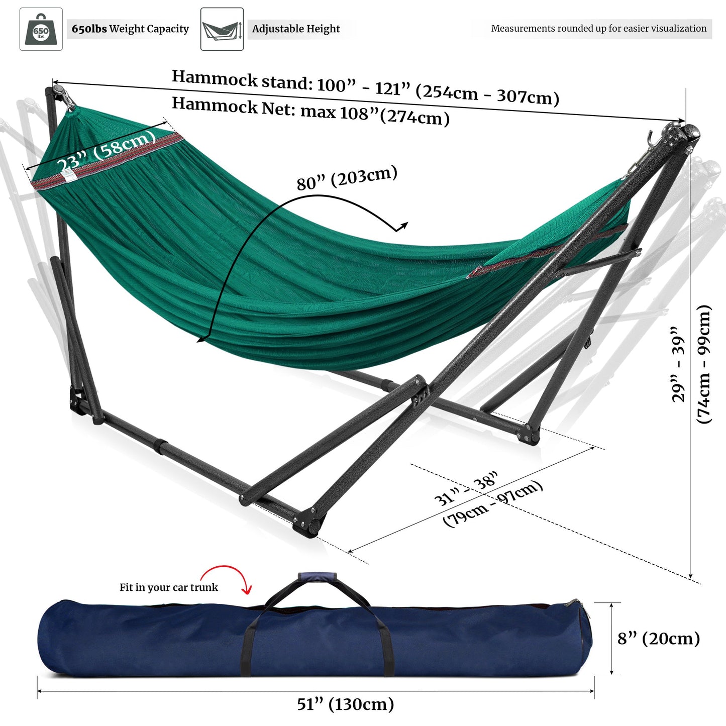 Universal Hammock With Medium Stand Outdoor Relaxation SetAbout the Product: