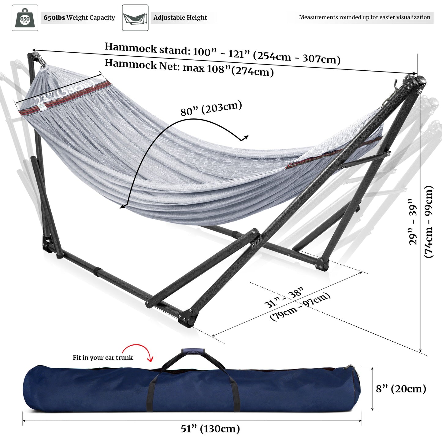 Universal Hammock With Medium Stand Outdoor Relaxation SetAbout the Product: