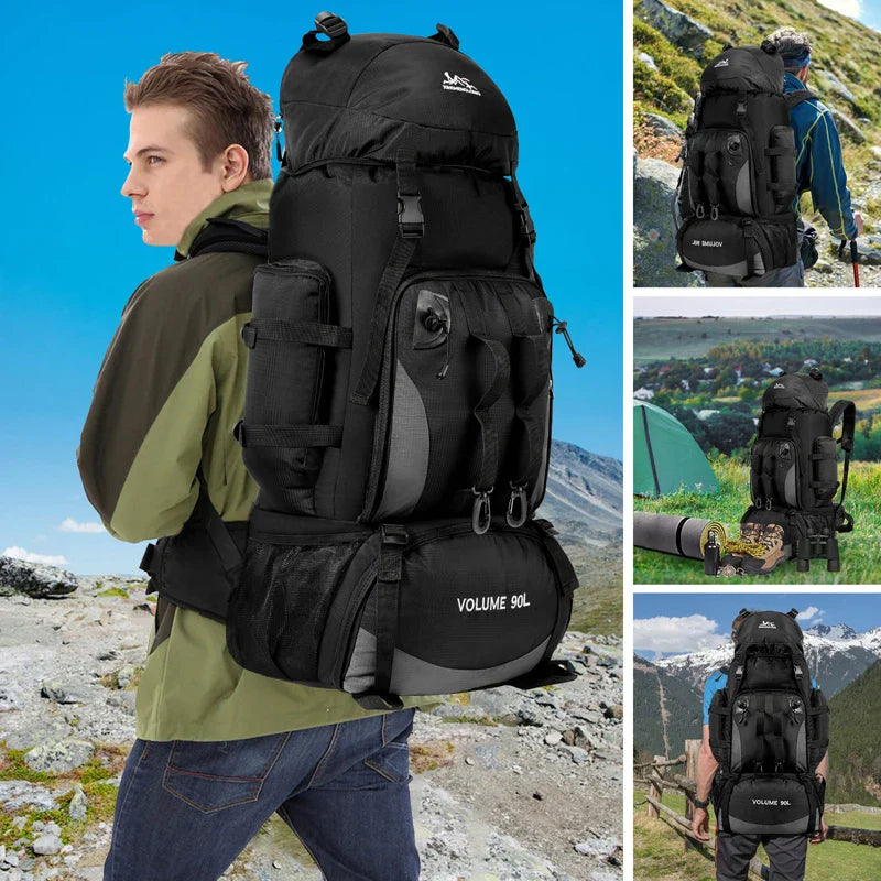 90L Waterproof Hiking Backpack Large Capacity Camping Trekking Travel