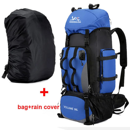 90L Waterproof Hiking Backpack Large Capacity Camping Trekking Travel