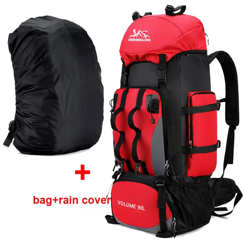 90L Waterproof Hiking Backpack Large Capacity Camping Trekking Travel