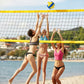 Portable Outdoor Volleyball Net Set Heavy-Duty Volleyball Net System-Yellow