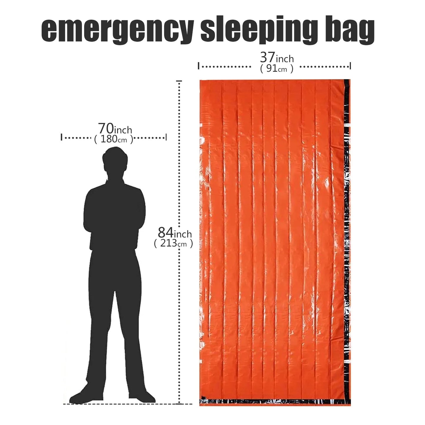 Portable Waterproof Emergency Sleeping Bag Thermal Survival Mylar Sack