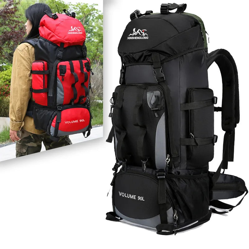 90L Waterproof Hiking Backpack Large Capacity Camping Trekking Travel