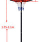 Outdoor Mobile Basketball Stand Adjustable Hoop Kids Teen Portable