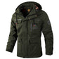 Men Hooded Parka Jacket Warm Windproof Multiple Pockets Outdoor