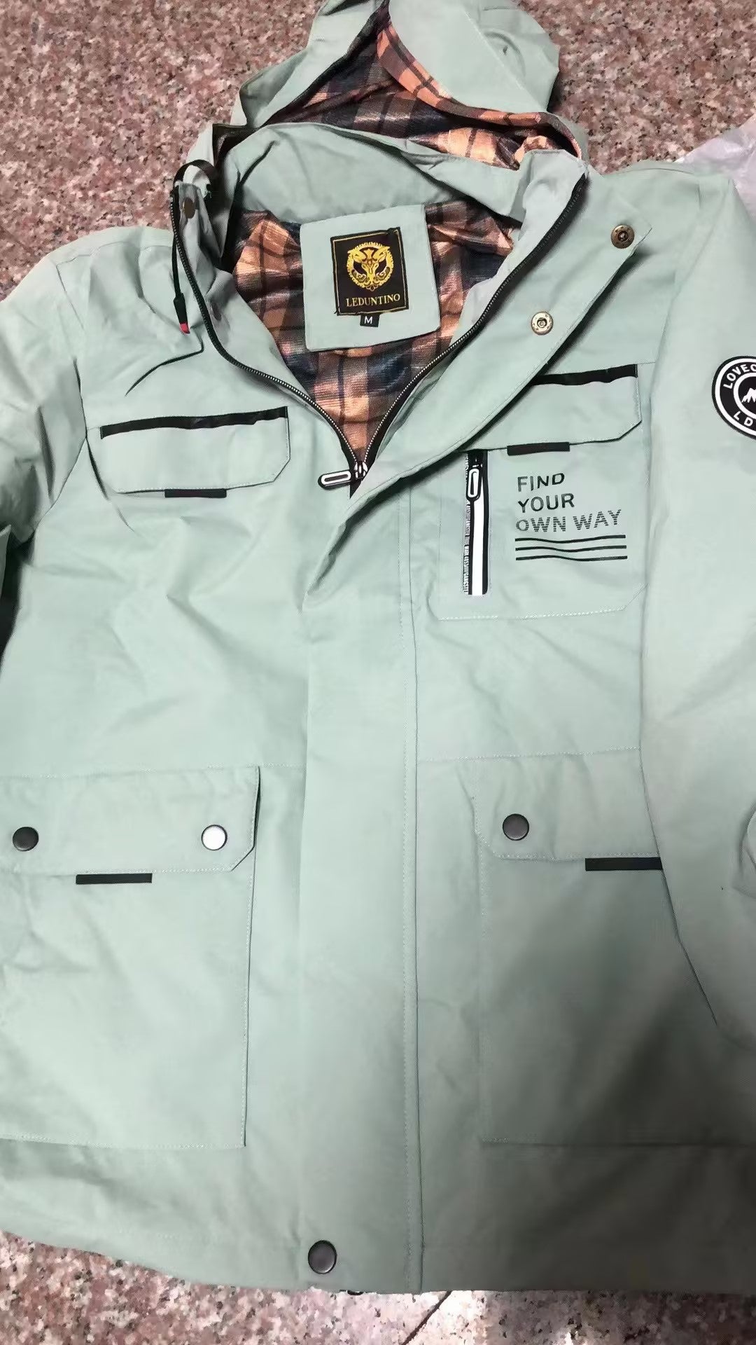 Men Hooded Parka Jacket Warm Windproof Multiple Pockets Outdoor